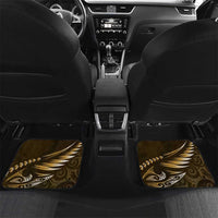 Personalised All Gold New Zealand Darts Car Mats Aoteroa Fern Maori Galaxy Style LT14 Set 2pcs - Back Gold - Polynesian Pride