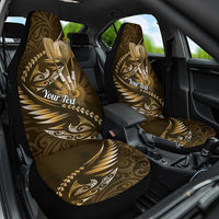Personalised All Gold New Zealand Darts Car Seat Cover Aoteroa Fern Maori Galaxy Style LT14 One Size Gold - Polynesian Pride