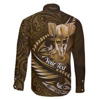 Personalised All Gold New Zealand Darts Family Matching Puletasi and Hawaiian Shirt Aoteroa Fern Maori Galaxy Style LT14 - Polynesian Pride