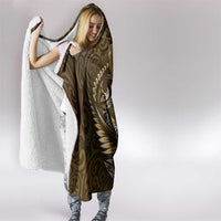 Personalised All Gold New Zealand Darts Hooded Blanket Aoteroa Fern Maori Galaxy Style LT14 - Polynesian Pride
