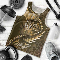 Personalised All Gold New Zealand Darts Men Tank Top Aoteroa Fern Maori Galaxy Style LT14 - Polynesian Pride