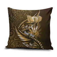 Personalised All Gold New Zealand Darts Pillow Cover Aoteroa Fern Maori Galaxy Style - Polynesian Pride