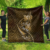 Personalised All Gold New Zealand Darts Quilt Aoteroa Fern Maori Galaxy Style LT14 - Polynesian Pride