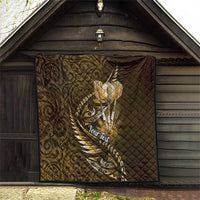 Personalised All Gold New Zealand Darts Quilt Aoteroa Fern Maori Galaxy Style LT14 - Polynesian Pride