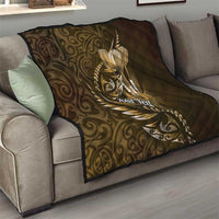 Personalised All Gold New Zealand Darts Quilt Aoteroa Fern Maori Galaxy Style LT14 - Polynesian Pride