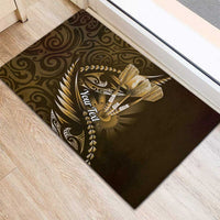 Personalised All Gold New Zealand Darts Rubber Doormat Aoteroa Fern Maori Galaxy Style LT14 - Polynesian Pride