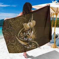 Personalised All Gold New Zealand Darts Sarong Aoteroa Fern Maori Galaxy Style LT14 One Size 44 x 66 inches Gold - Polynesian Pride