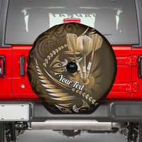 Personalised All Gold New Zealand Darts Spare Tire Cover Aoteroa Fern Maori Galaxy Style LT14 - Polynesian Pride