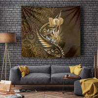 Personalised All Gold New Zealand Darts Tapestry Aoteroa Fern Maori Galaxy Style LT14 Gold - Polynesian Pride