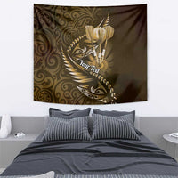 Personalised All Gold New Zealand Darts Tapestry Aoteroa Fern Maori Galaxy Style LT14 - Polynesian Pride