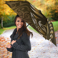 Personalised All Gold New Zealand Darts Umbrella Aoteroa Fern Maori Galaxy Style - Polynesian Pride