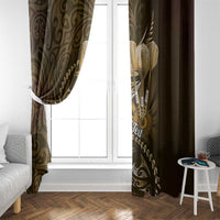 Personalised All Gold New Zealand Darts Window Curtain Aoteroa Fern Maori Galaxy Style LT14 - Polynesian Pride
