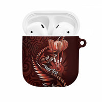 Personalised All Red New Zealand Darts AirPods Case Aoteroa Fern Maori Galaxy Style LT14 Red - Polynesian Pride
