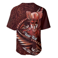 Personalised All Red New Zealand Darts Baseball Jersey Aoteroa Fern Maori Galaxy Style LT14 - Polynesian Pride