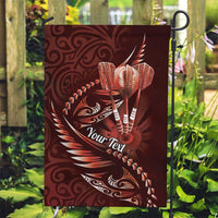 Personalised All Red New Zealand Darts Garden Flag Aoteroa Fern Maori Galaxy Style LT14 Garden Flag Red - Polynesian Pride