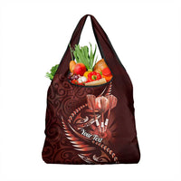 Personalised All Red New Zealand Darts Grocery Bag Aoteroa Fern Maori Galaxy Style LT14 1-pack One Size Red - Polynesian Pride