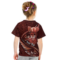 Personalised All Red New Zealand Darts Kid T Shirt Aoteroa Fern Maori Galaxy Style LT14 - Polynesian Pride
