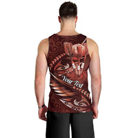 Personalised All Red New Zealand Darts Men Tank Top Aoteroa Fern Maori Galaxy Style LT14 - Polynesian Pride