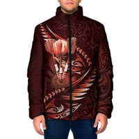 Personalised All Red New Zealand Darts Padded Jacket Aoteroa Fern Maori Galaxy Style - Polynesian Pride