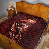Personalised All Red New Zealand Darts Quilt Aoteroa Fern Maori Galaxy Style LT14 - Polynesian Pride