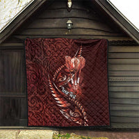 Personalised All Red New Zealand Darts Quilt Aoteroa Fern Maori Galaxy Style LT14 - Polynesian Pride
