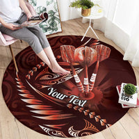 Personalised All Red New Zealand Darts Round Carpet Aoteroa Fern Maori Galaxy Style LT14 - Polynesian Pride