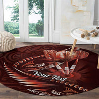 Personalised All Red New Zealand Darts Round Carpet Aoteroa Fern Maori Galaxy Style LT14 - Polynesian Pride