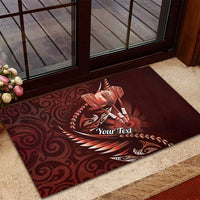 Personalised All Red New Zealand Darts Rubber Doormat Aoteroa Fern Maori Galaxy Style LT14 - Polynesian Pride