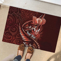 Personalised All Red New Zealand Darts Rubber Doormat Aoteroa Fern Maori Galaxy Style LT14 - Polynesian Pride