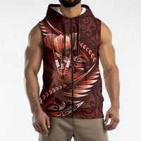 Personalised All Red New Zealand Darts Sleeveless Zip Hoodie Aoteroa Fern Maori Galaxy Style LT14 - Polynesian Pride