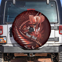 Personalised All Red New Zealand Darts Spare Tire Cover Aoteroa Fern Maori Galaxy Style LT14 Red - Polynesian Pride