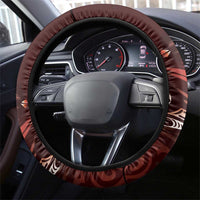 All Red New Zealand Darts Steering Wheel Cover Aoteroa Fern Maori Galaxy Style LT14 - Polynesian Pride