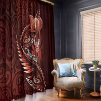 Personalised All Red New Zealand Darts Window Curtain Aoteroa Fern Maori Galaxy Style LT14 - Polynesian Pride