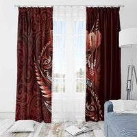 Personalised All Red New Zealand Darts Window Curtain Aoteroa Fern Maori Galaxy Style LT14 - Polynesian Pride
