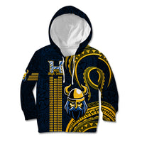 Hawaii Hilo High School Kid Hoodie Vikings Polynesian Kakau Pattern LT14 Gold - Polynesian Pride