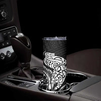 New Zealand Eel Skinny Tumbler Tuna Aotearoa Maori Patten - Black LT14 - Polynesian Pride
