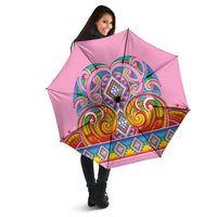 Rainbow Ngaru Taniko With Aotearoa Maori Tattoo Umbrella