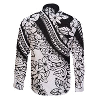 Polynesia Family Matching Short Sleeve Bodycon Dress and Hawaiian Shirt Polynesian Tropical Flowers Black Pastel Vibes LT14 - Polynesian Pride