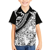 Polynesia Family Matching Short Sleeve Bodycon Dress and Hawaiian Shirt Polynesian Tropical Flowers Black Pastel Vibes LT14 Son's Shirt Black - Polynesian Pride