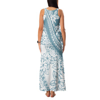 Polynesia Family Matching Tank Maxi Dress and Hawaiian Shirt Polynesian Tropical Flowers Blue Pastel Vibes LT14 - Polynesian Pride