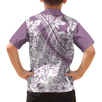 Polynesia Family Matching Off Shoulder Maxi Dress and Hawaiian Shirt Polynesian Tropical Flowers Purple Pastel Vibes LT14 - Polynesian Pride