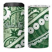 Green Bula Fiji 4 in 1 Can Cooler Tumbler Fijian Language Week Tapa Cloth - Pastel LT14 One Size: 16 oz Green - Polynesian Pride