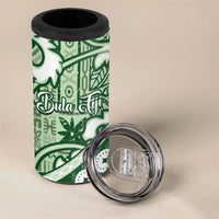 Green Bula Fiji 4 in 1 Can Cooler Tumbler Fijian Language Week Tapa Cloth - Pastel LT14 - Polynesian Pride