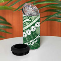 Green Bula Fiji 4 in 1 Can Cooler Tumbler Fijian Language Week Tapa Cloth - Pastel LT14 - Polynesian Pride