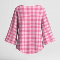 Pink Japanese Palaka Pride Kimono Sleeve Blouse - Polynesian Pride