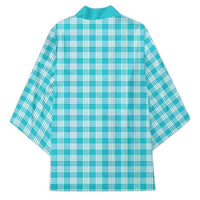 Turquoise Japanese Palaka Pride Kimono - Polynesian Pride