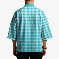 Turquoise Japanese Palaka Pride Kimono - Polynesian Pride