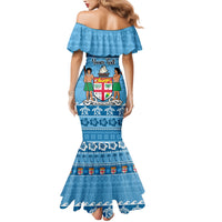 Custom Fiji Christmas Family Matching Mermaid Dress and Hawaiian Shirt Fijian Tapa Marau na Kerisimasi LT14 - Polynesian Pride