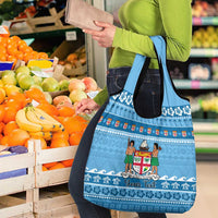 Custom Fiji Christmas Grocery Bag Fijian Tapa Marau na Kerisimasi LT14 - Polynesian Pride