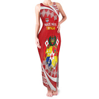 Custom Mate Maa Tonga Family Matching Tank Maxi Dress and Hawaiian Shirt 2024 Go Champions LT14 Mom's Dress Red - Polynesian Pride